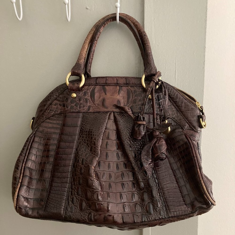 Brahmin 'Louise Rose' Croc Embossed Satchel